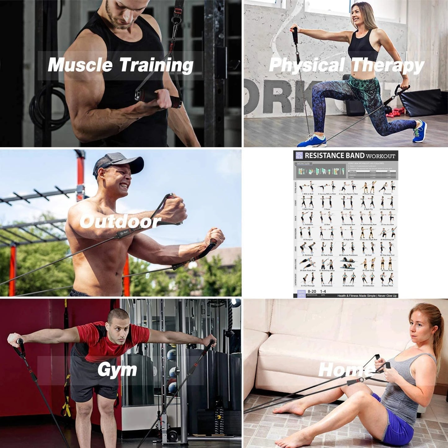 150lb/68kg Fitness Resistance Bands